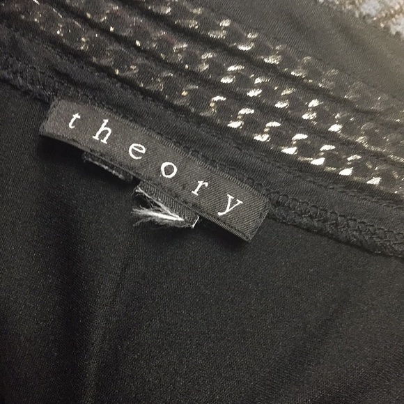 Theory W/Chain Black Silk Shift Dress - Picture 6 of 8